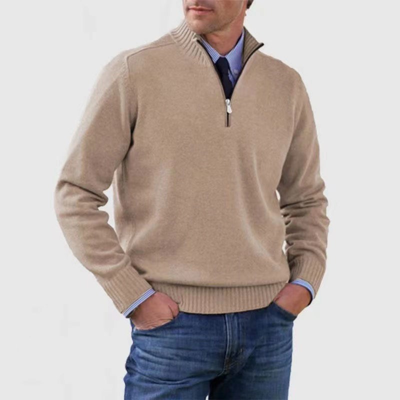 Hermann | Eleganter Herrenpullover mit Halbreißverschluss