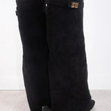 Evy | Elegante Damenstiefel aus hochwertigem Suede mit goldenen Akzenten