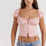 Lina - Crop-Top mit Puffärmeln