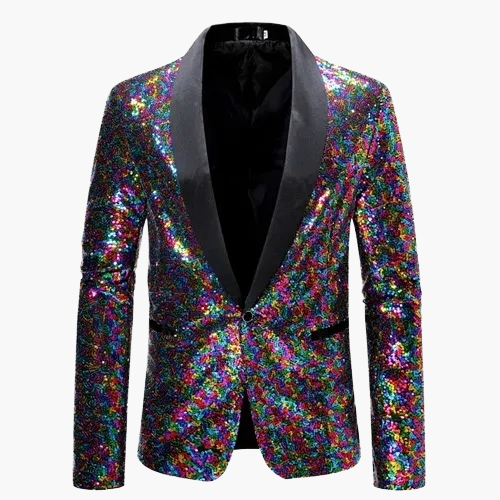 Herren Elegantes Pailletten Sakko – Stilvoller Party- und Bühnenblazer im zeitgemäßen Design