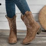 Damen Mid-Calf Western Stiefel | Blockabsatz