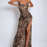 Amelie – Satin Leopardenkleid