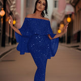 Verona - Schulterfreies Maxikleid