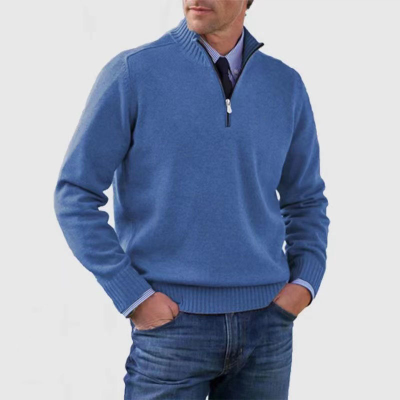 Hermann | Eleganter Herrenpullover mit Halbreißverschluss