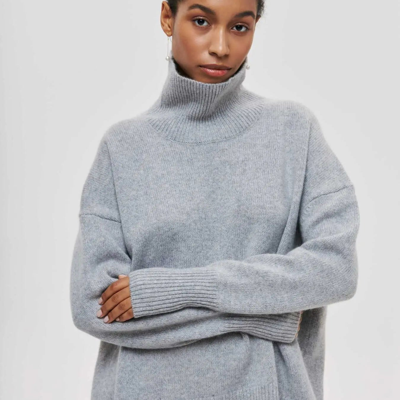 Xandra | Gestrickter Pullover Mit Langem Hals