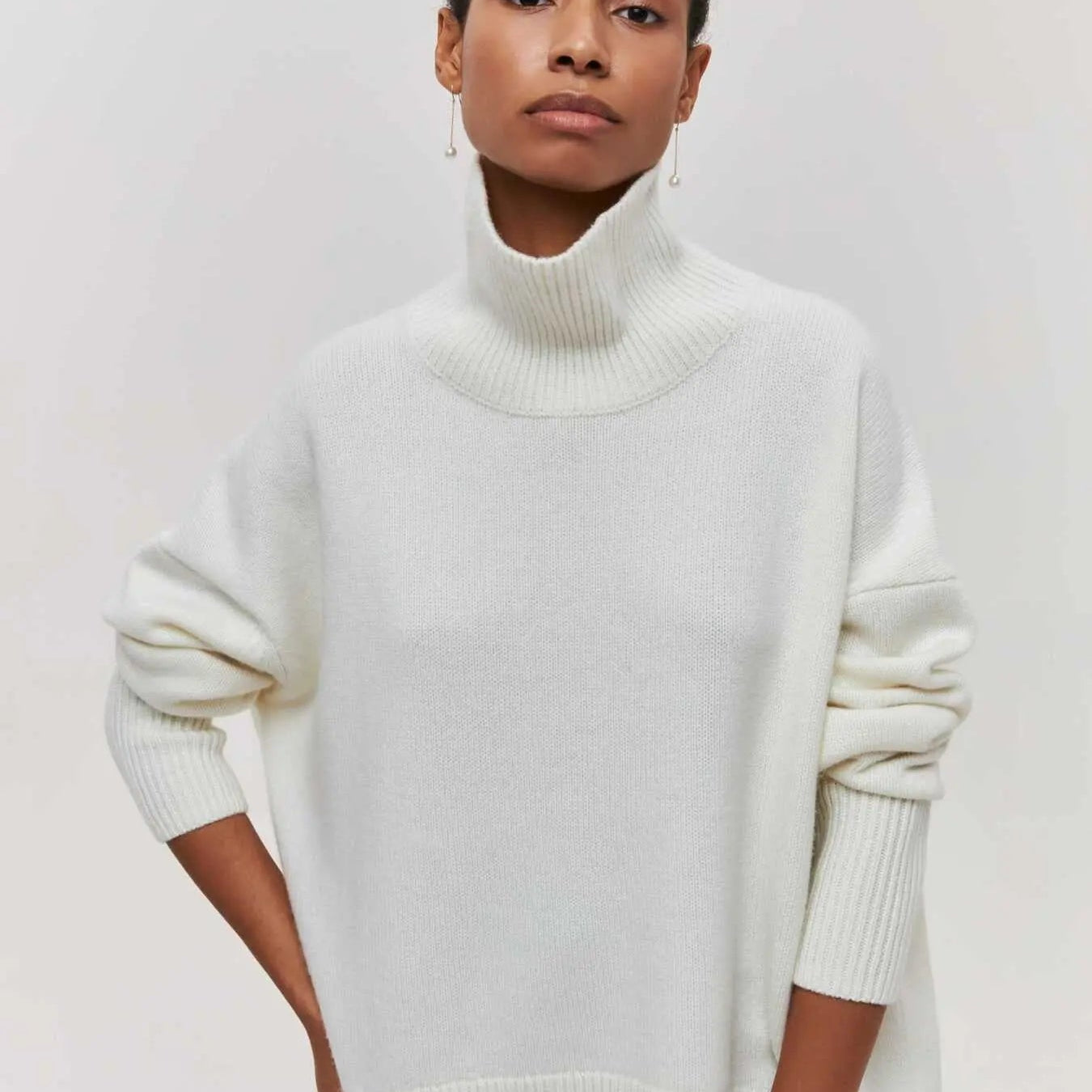 Xandra | Gestrickter Pullover Mit Langem Hals