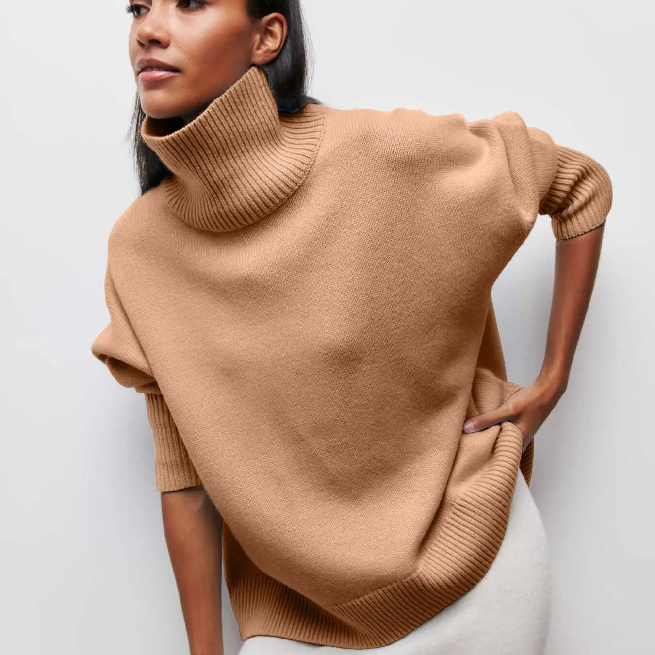 Xandra | Gestrickter Pullover Mit Langem Hals