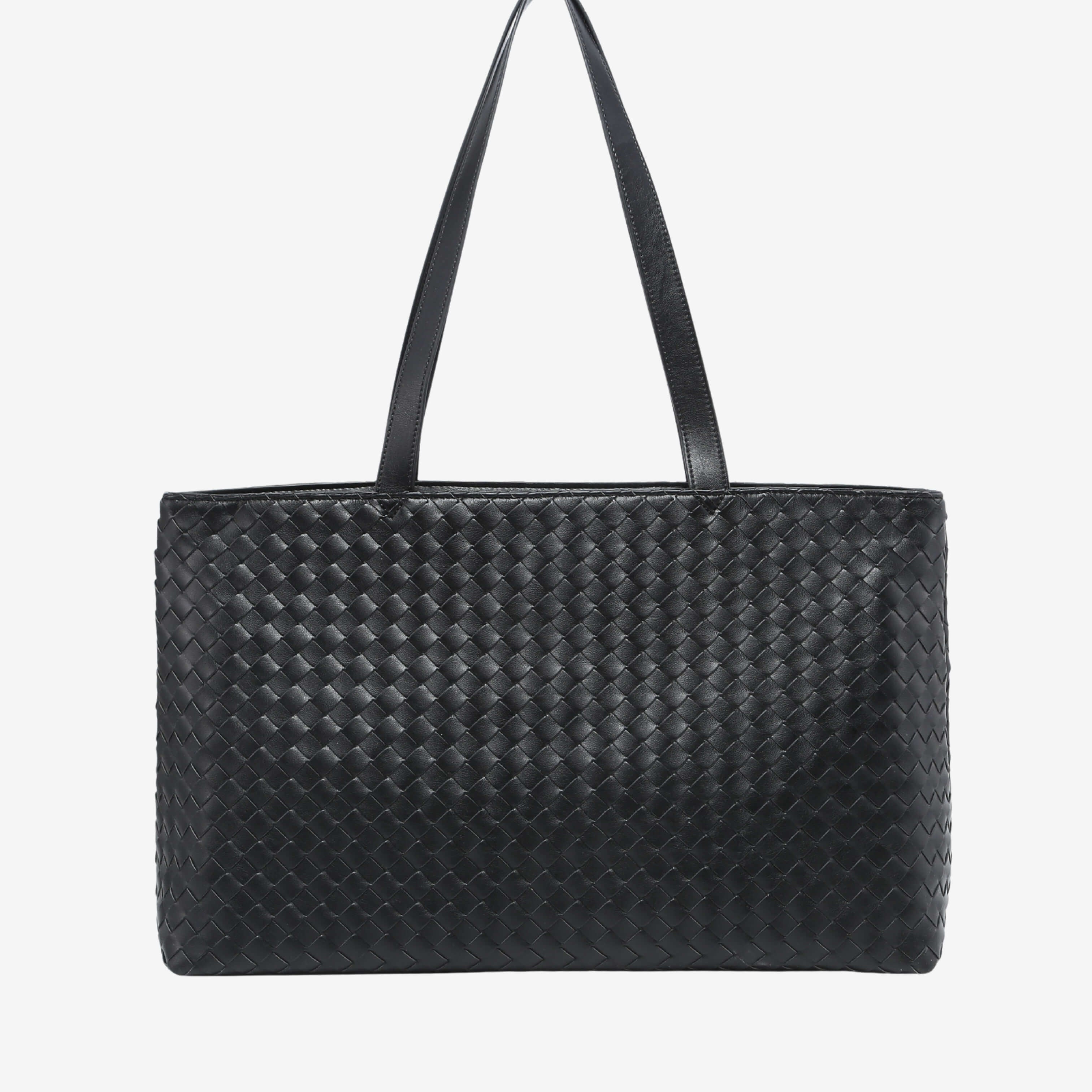 Emilia | Große gewebte Damen-Tote aus veganem Leder mit Reißverschluss