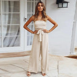 Nia - Trägerloser Weitbein-Jumpsuit