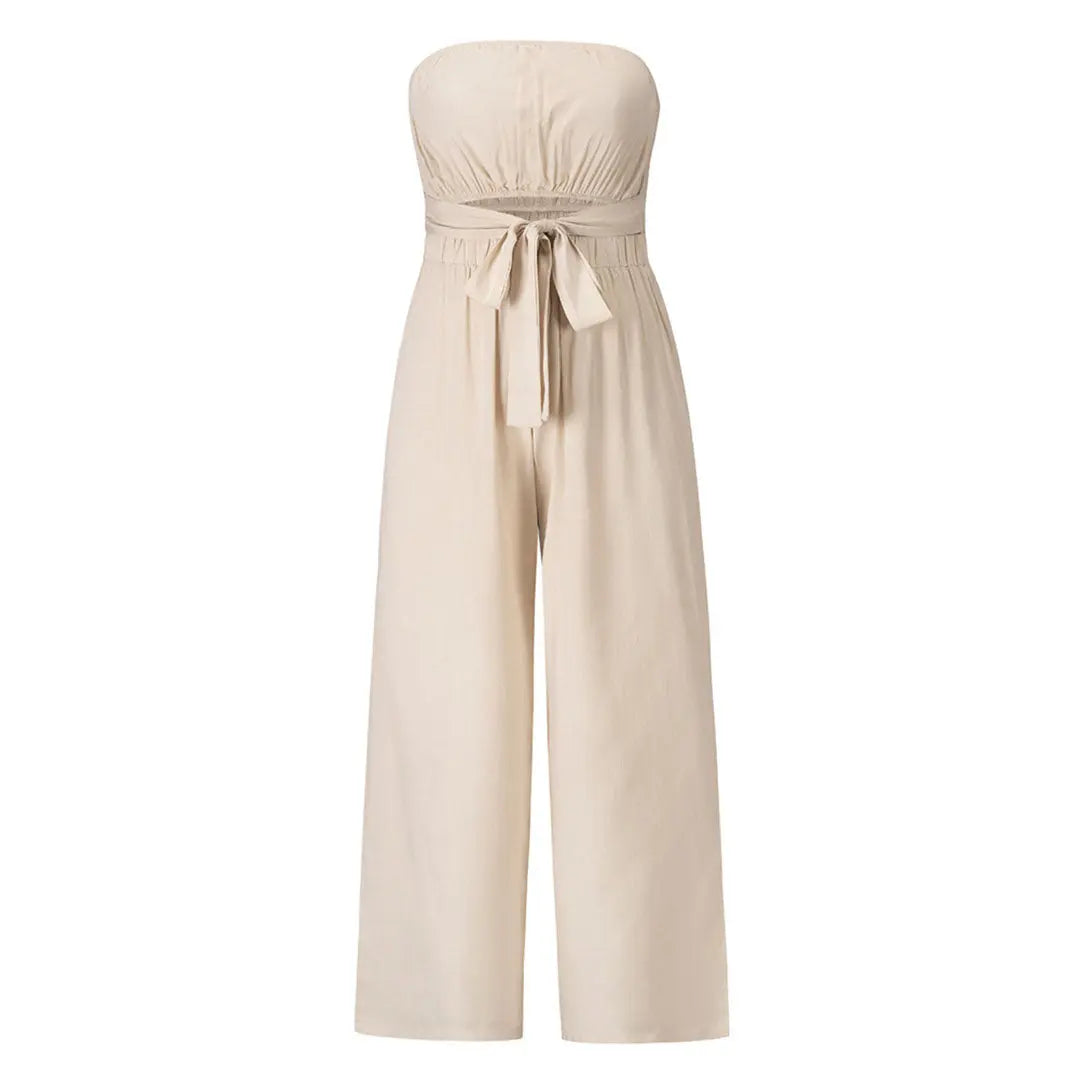 Nia - Trägerloser Weitbein-Jumpsuit