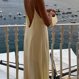 Mathilda - Satin Maxikleid