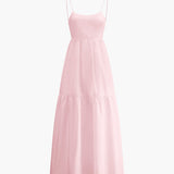 Rosa - Maxikleid mit Spaghettiträgern