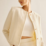 Anja – Cropped-Jacke Off-White