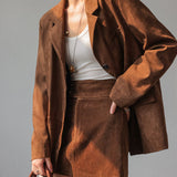 Romy - Wildleder Blazer Rock Set