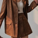 Romy - Wildleder Blazer Rock Set