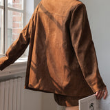 Romy - Wildleder Blazer Rock Set