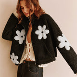 TeddyStyle – Damen Teddyjacke mit Blumen