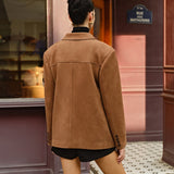 Silke – Brauner Wildlederblazer Damen