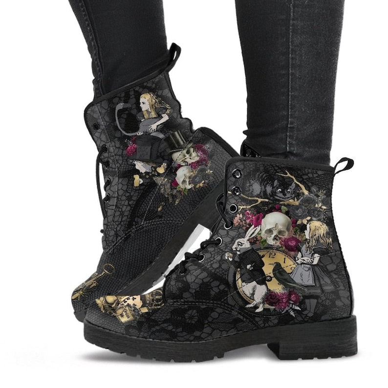 Blumenschädel Winterstiefel