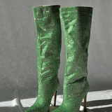 Chloé | Luxuriöse Overknee-Stiefel mit Strassdetails