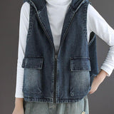 UrbanEdge – Jeansweste mit Kapuze