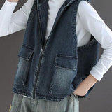 UrbanEdge – Jeansweste mit Kapuze