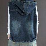 UrbanEdge – Jeansweste mit Kapuze