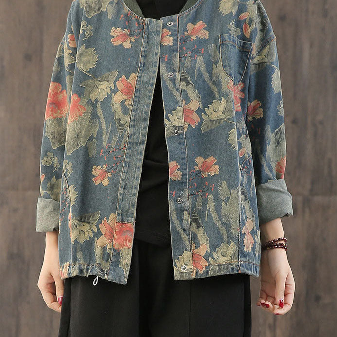 Florista – Damen Jeansjacke Blumen