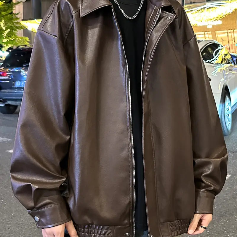 Oversizedwear - Herren Kunstlederjacke