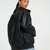 Sophia – Damen Oversized Kunstlederjacke