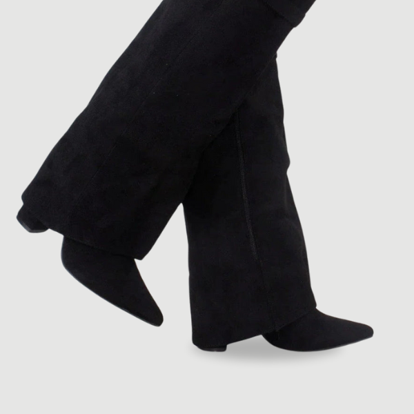 Evy | Elegante Damenstiefel aus hochwertigem Suede mit goldenen Akzenten