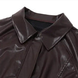 Gercy – Übergroße Kunstlederjacke