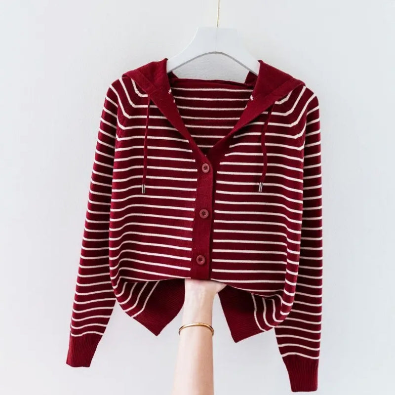Gestreifter Strick-Cardigan für Damen