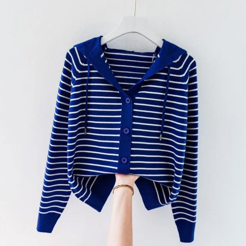 Gestreifter Strick-Cardigan für Damen