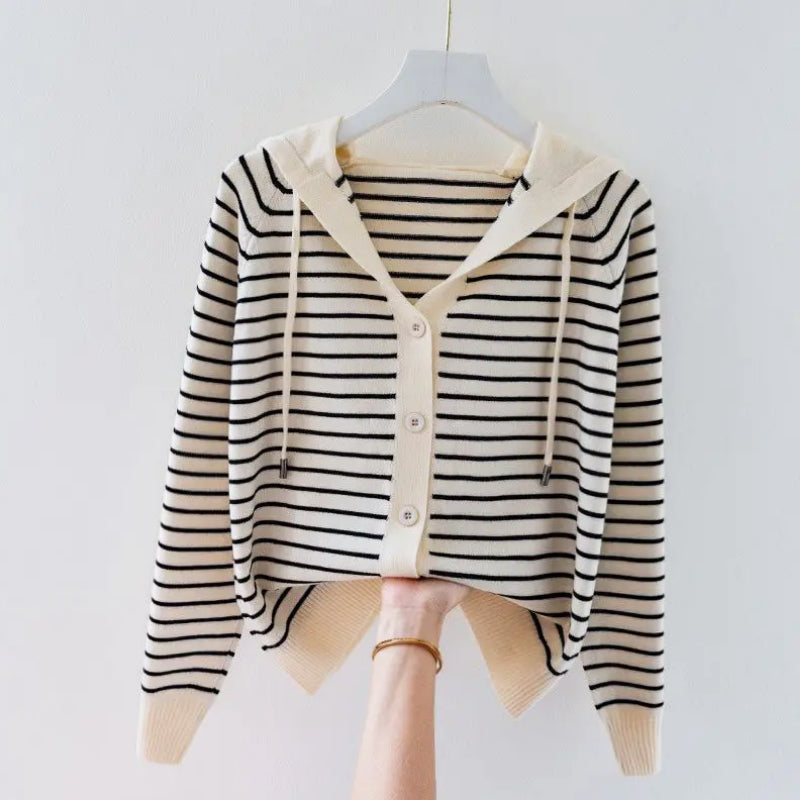 Gestreifter Strick-Cardigan für Damen