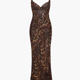Theresia – Maxikleid mit Leopardenmuster