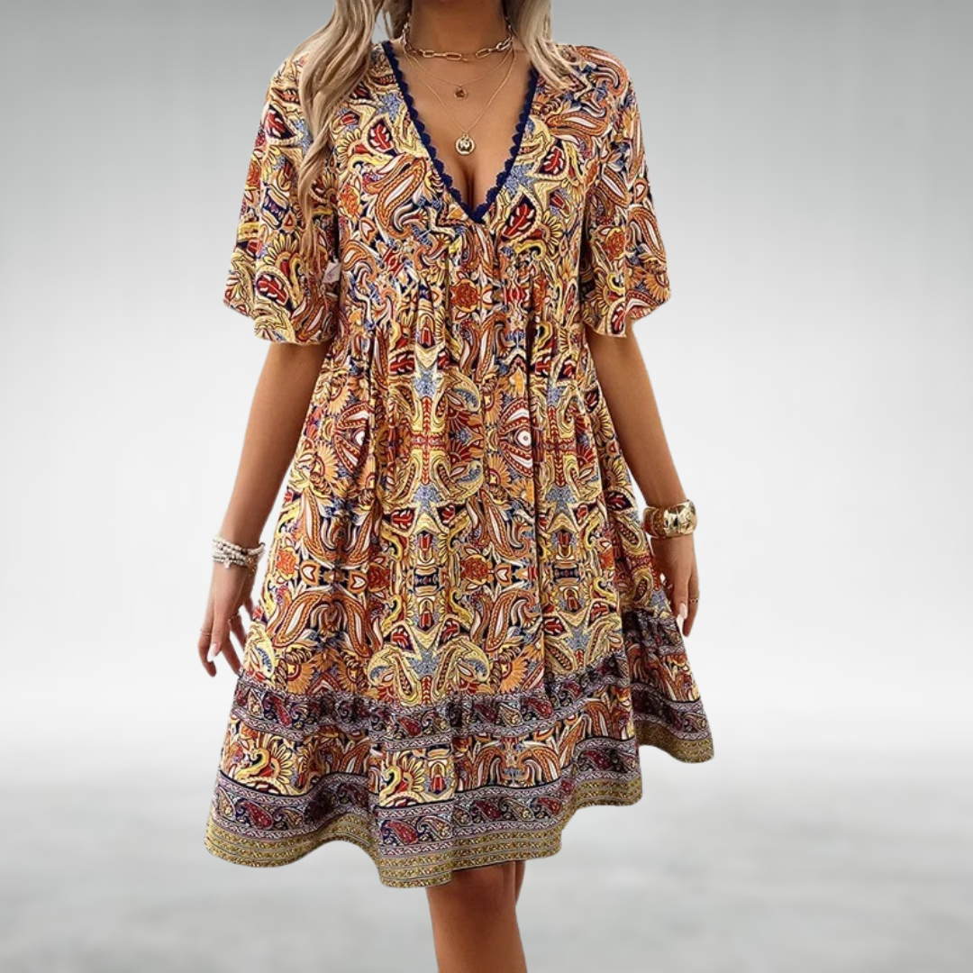 BohoSpirit – Boho Kleid mit V-Ausschnitt