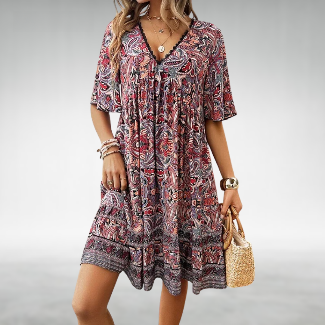 BohoSpirit – Boho Kleid mit V-Ausschnitt