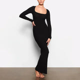 Magic Shape – Schwarzes Bodycon-Maxikleid