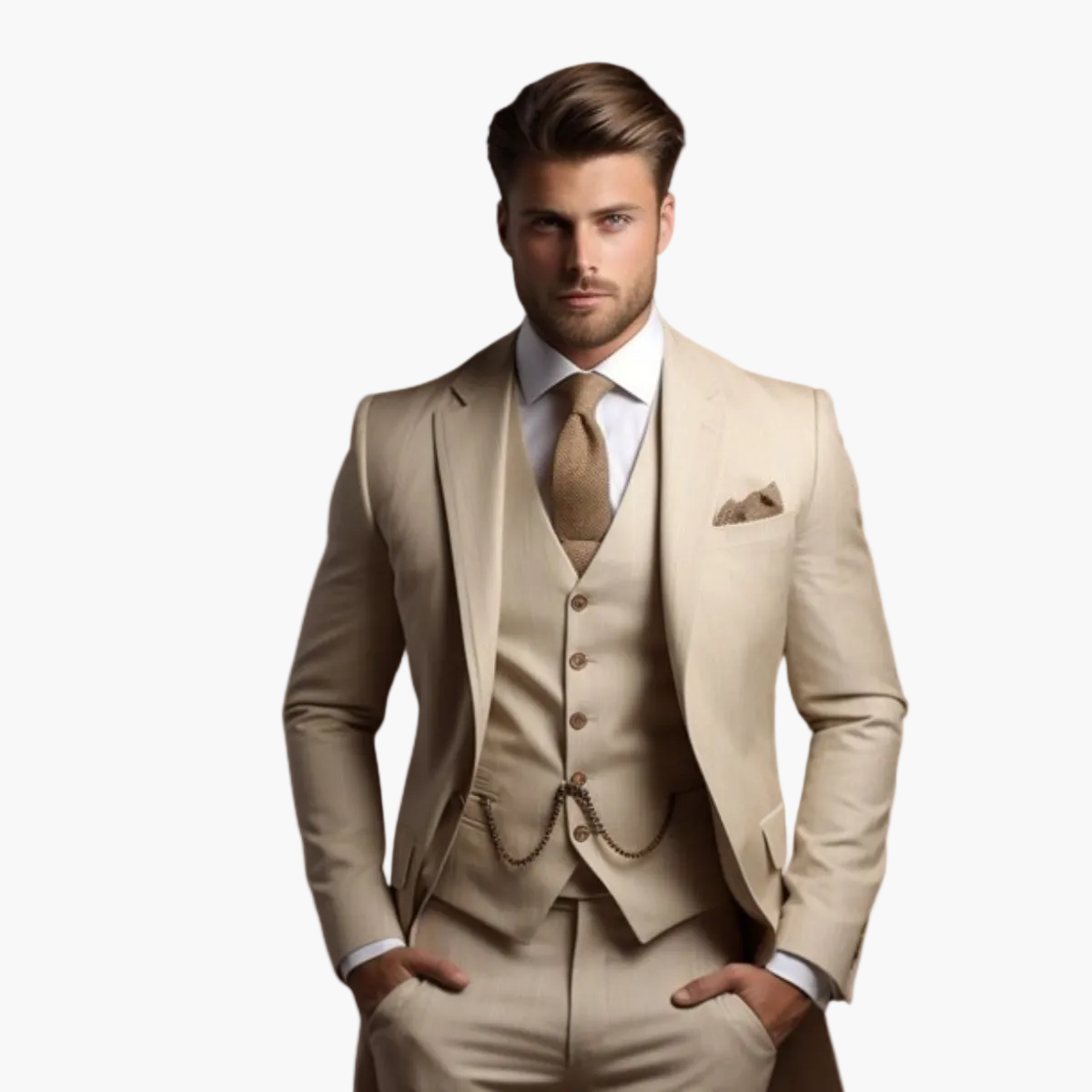 Drei-teiliges Slim Fit Herrenanzug – Stilvoller Business- und Hochzeitsanzug für besondere Anlässe
