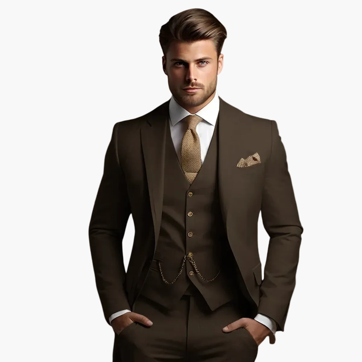 Drei-teiliges Slim Fit Herrenanzug – Stilvoller Business- und Hochzeitsanzug für besondere Anlässe