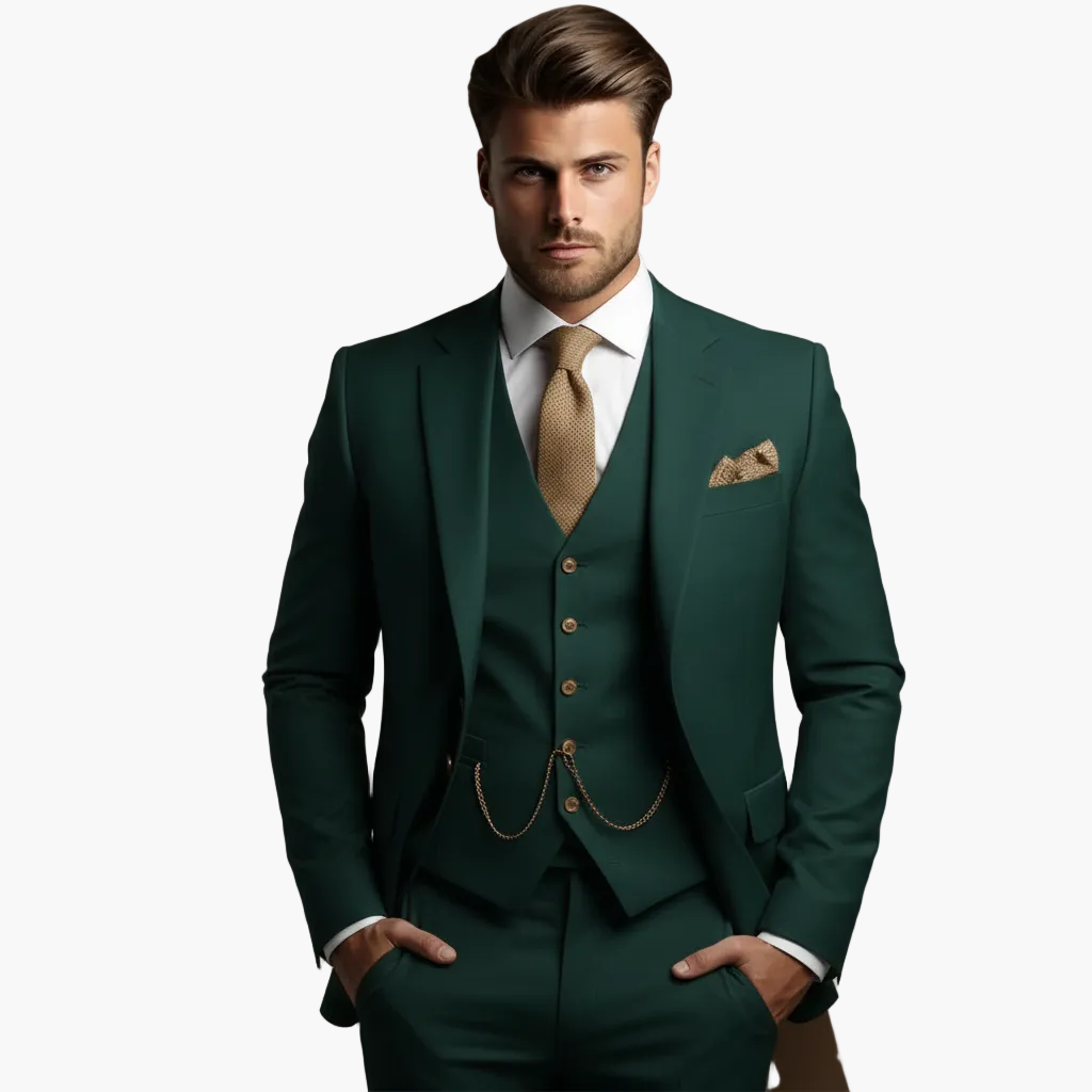 Drei-teiliges Slim Fit Herrenanzug – Stilvoller Business- und Hochzeitsanzug für besondere Anlässe