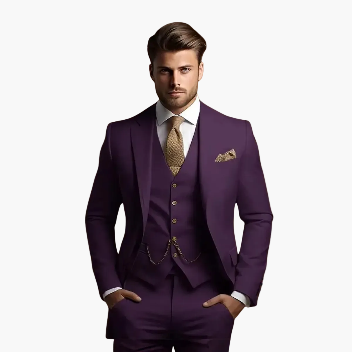 Drei-teiliges Slim Fit Herrenanzug – Stilvoller Business- und Hochzeitsanzug für besondere Anlässe