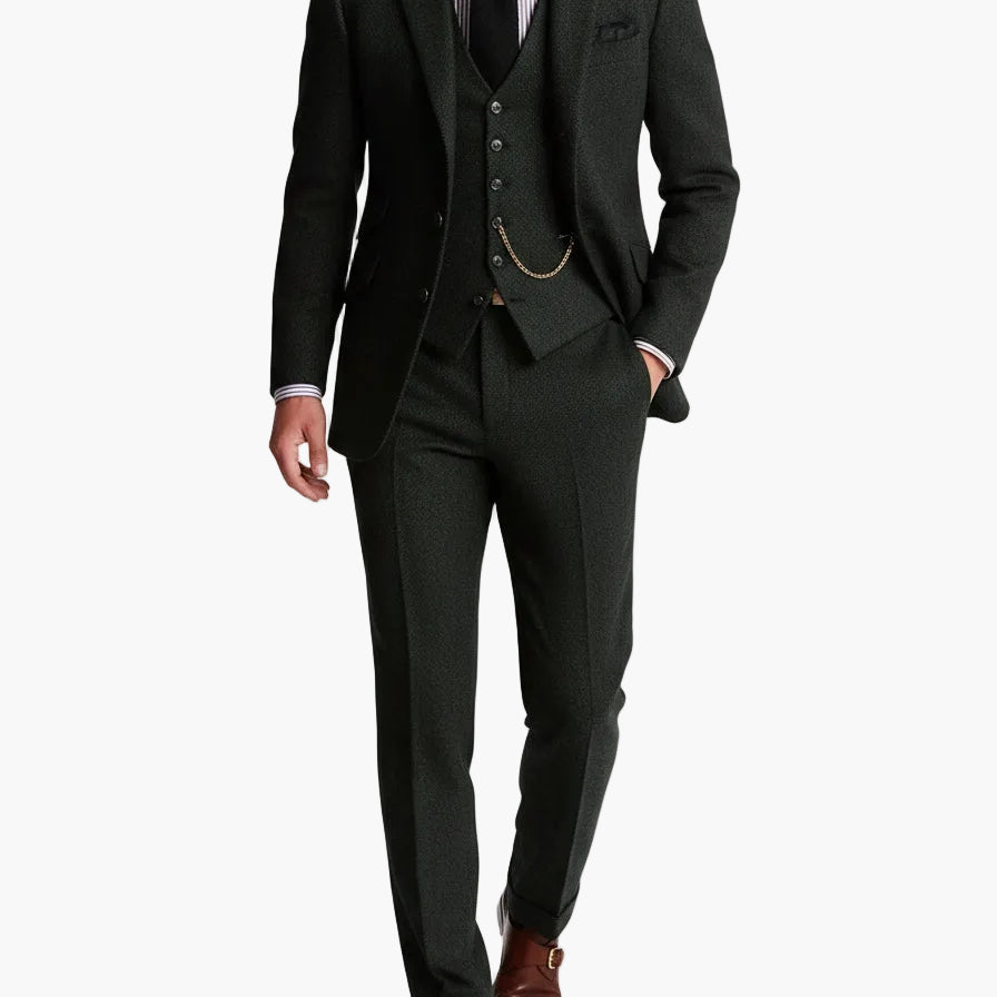 Herren Dreiteiliger Tweed Anzug – Stilvoller Anzug für elegante Anlässe und formelle Events