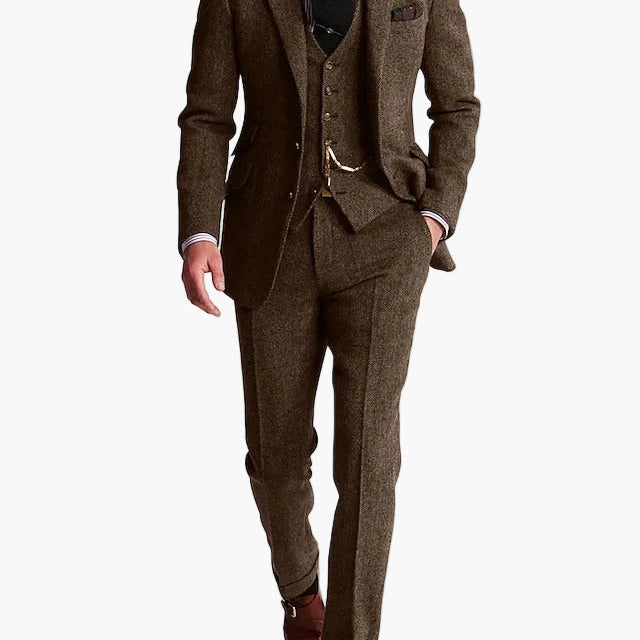 Herren Dreiteiliger Tweed Anzug – Stilvoller Anzug für elegante Anlässe und formelle Events