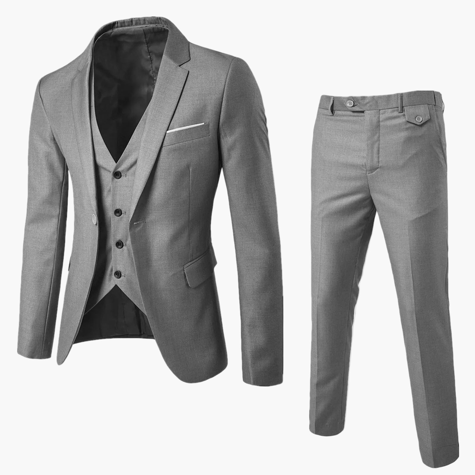 Herren 3-teiliges Slim Fit Business-Outfit – Stilvoller Anzug für formelle Anlässe, Hochzeiten und Büro