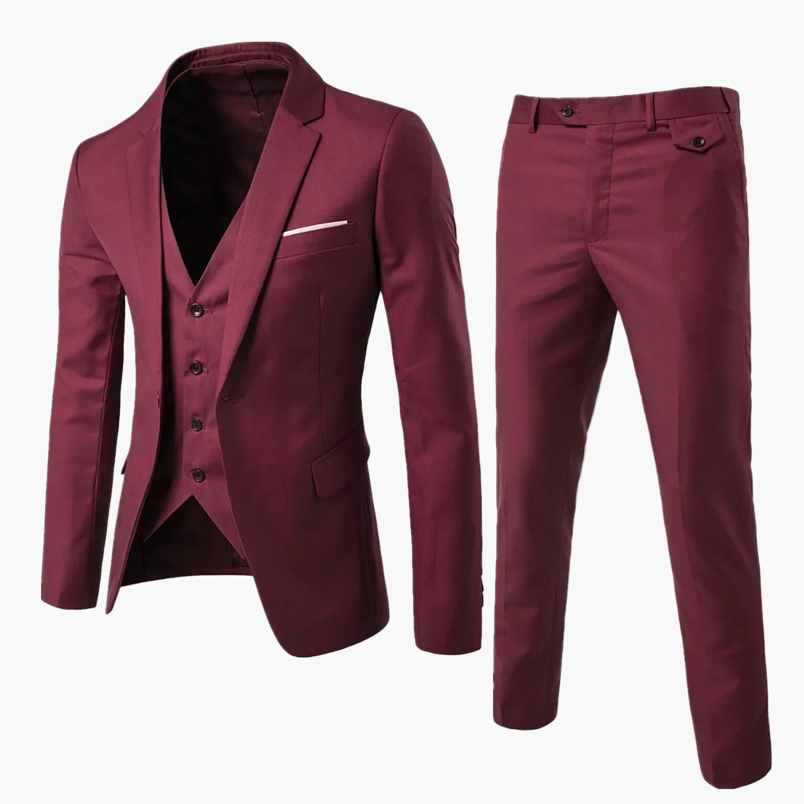 Herren 3-teiliges Slim Fit Business-Outfit – Stilvoller Anzug für formelle Anlässe, Hochzeiten und Büro