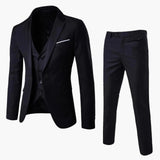 Herren 3-teiliges Slim Fit Business-Outfit – Stilvoller Anzug für formelle Anlässe, Hochzeiten und Büro