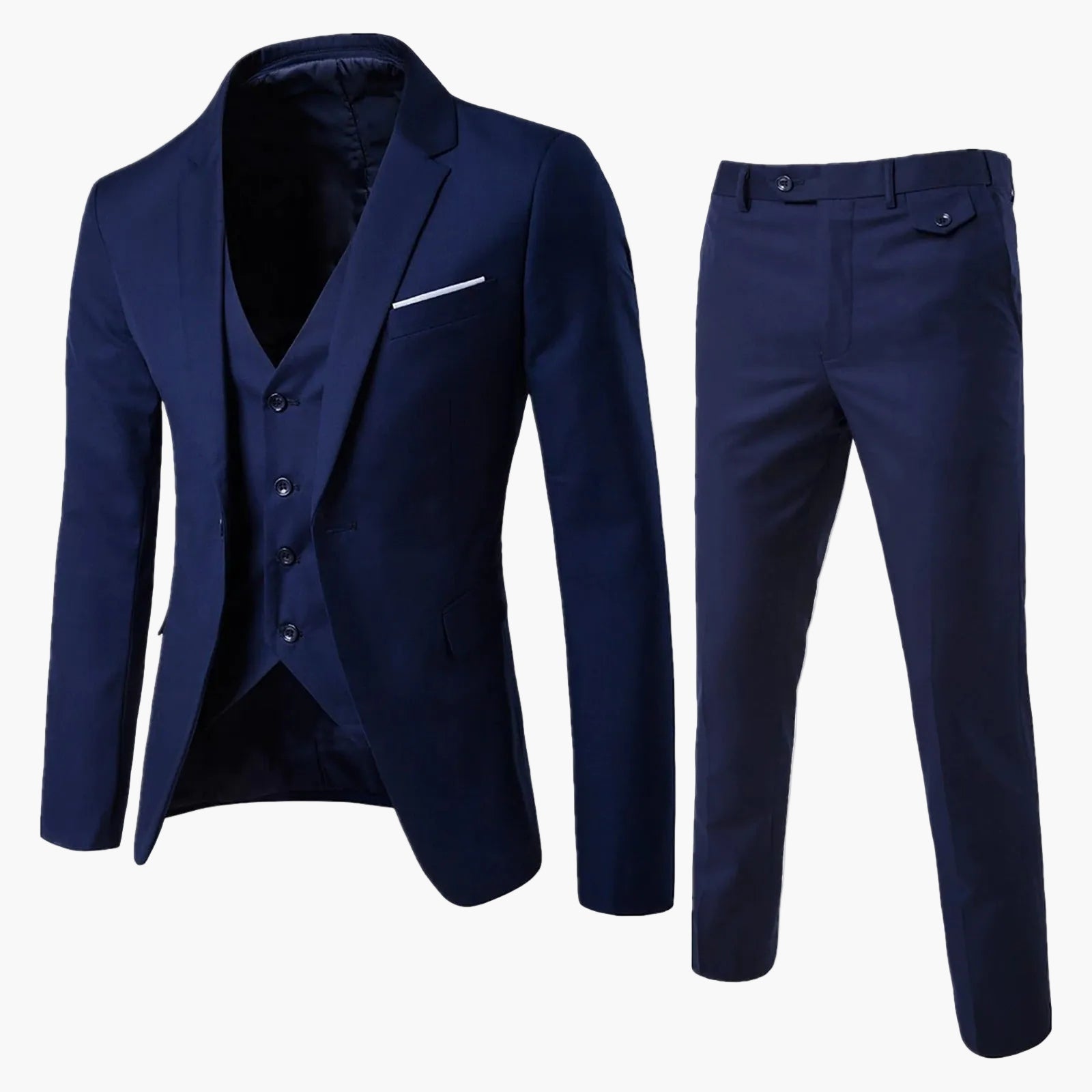 Herren 3-teiliges Slim Fit Business-Outfit – Stilvoller Anzug für formelle Anlässe, Hochzeiten und Büro