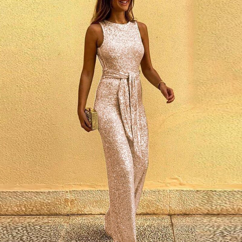 Bibi – Ärmelloser Jumpsuit mit Pailletten